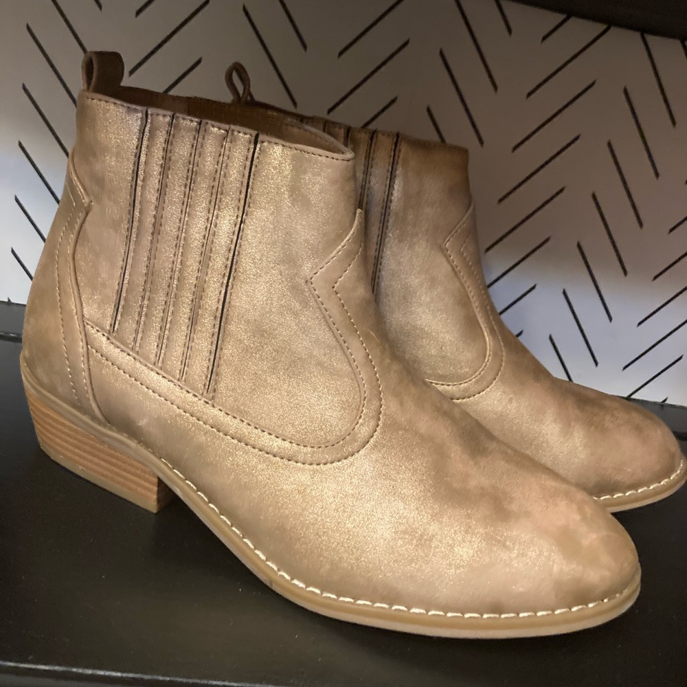 Gold booties